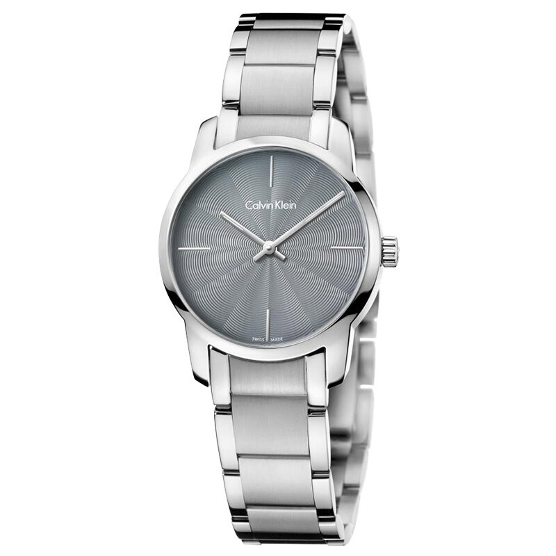 卡文克莱ck手表city系列简约灰色表盘石英女士手表k2g23144