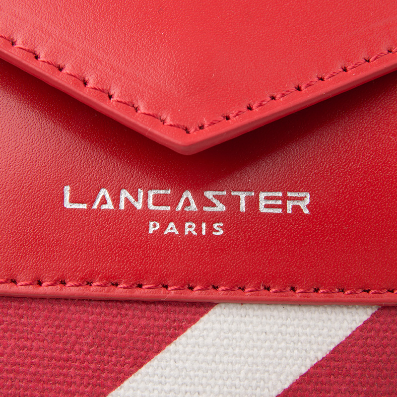 LANCASTER PARIS 折线条纹皮质搭扣短柄小号手提包 51713