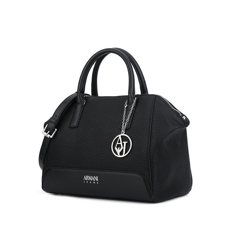 ARMANI JEANS LOGO挂件荔枝纹女士手提斜挎包 9223467A821