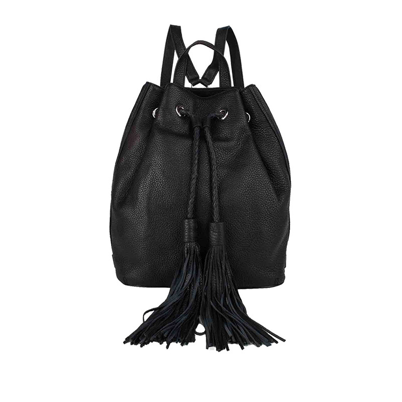 rebeccaminkoff瑞贝卡明可弗编织绳束口荔枝纹牛皮女士双肩包hp36epbb