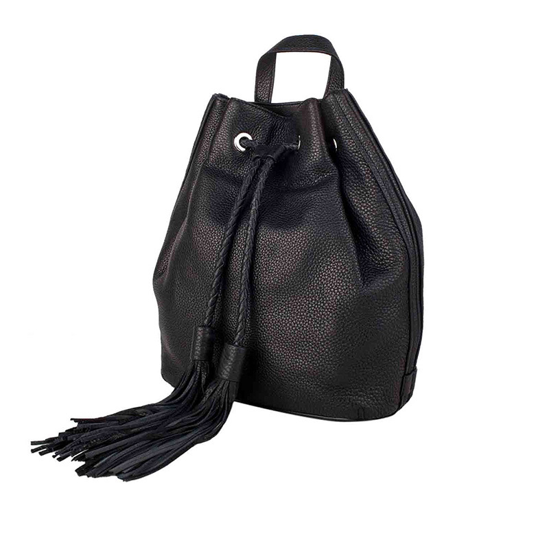 rebeccaminkoff瑞贝卡明可弗编织绳束口荔枝纹牛皮女士双肩包hp36epbb