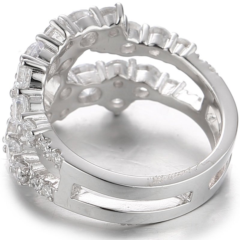 apmmonaco银质双层女士戒指a17356oxsilver54