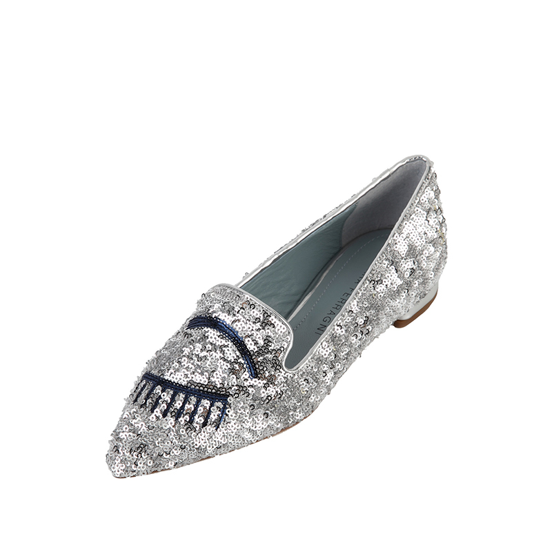 CHIARA FERRAGNI blingbling亮片眼睛图案女士平底鞋 CF1232