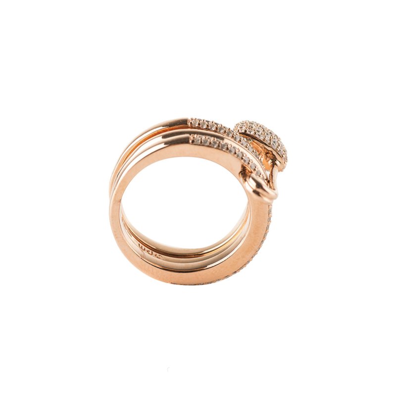 apmmonaco双层镶晶钻别针装饰戒指r17064oxrosegold