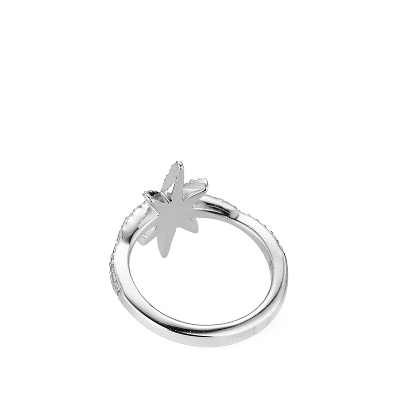 apmmonaco镶晶钻六芒星女士戒指a17642oxsilver