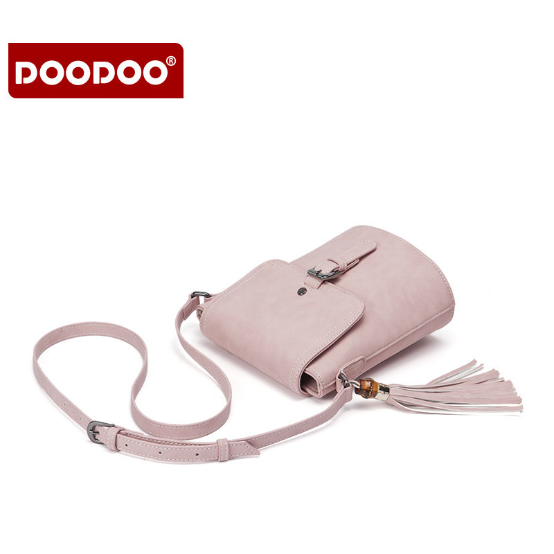 doodoo2017新款单肩斜挎女包韩版简约斜挎小包包潮流复古小水桶包