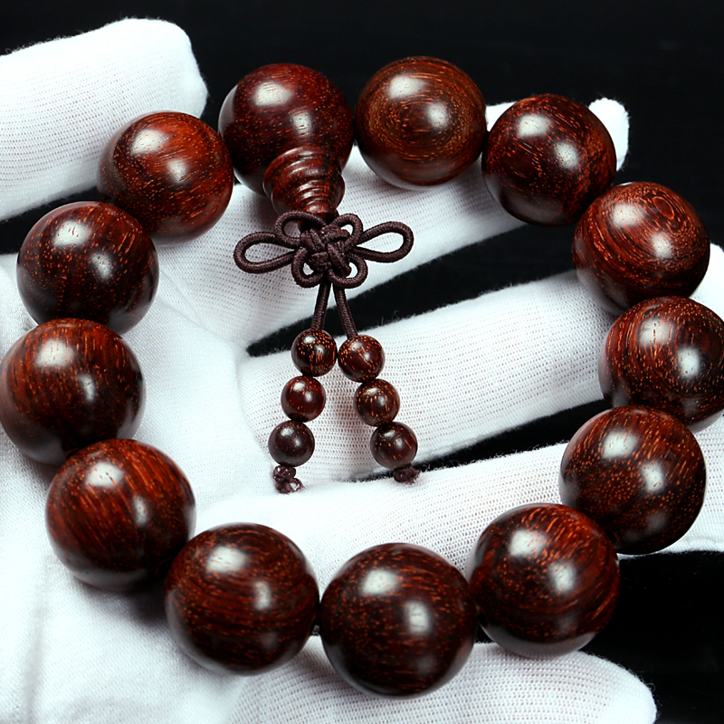 月印百川高密度小叶紫檀手串男女款顺纹木饰佛珠手链