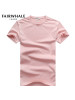 马克华菲短袖T恤男士夏季新款韩版潮流纯色白色粉红色黄色粉色潮
