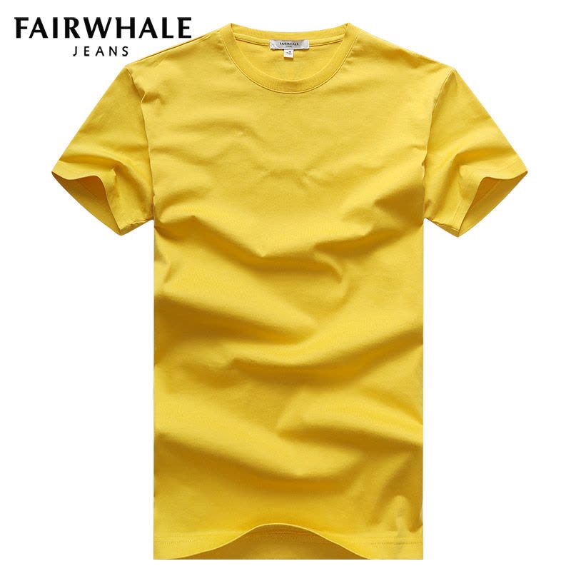 马克华菲短袖T恤男士夏季新款韩版潮流纯色白色粉红色黄色粉色潮图片