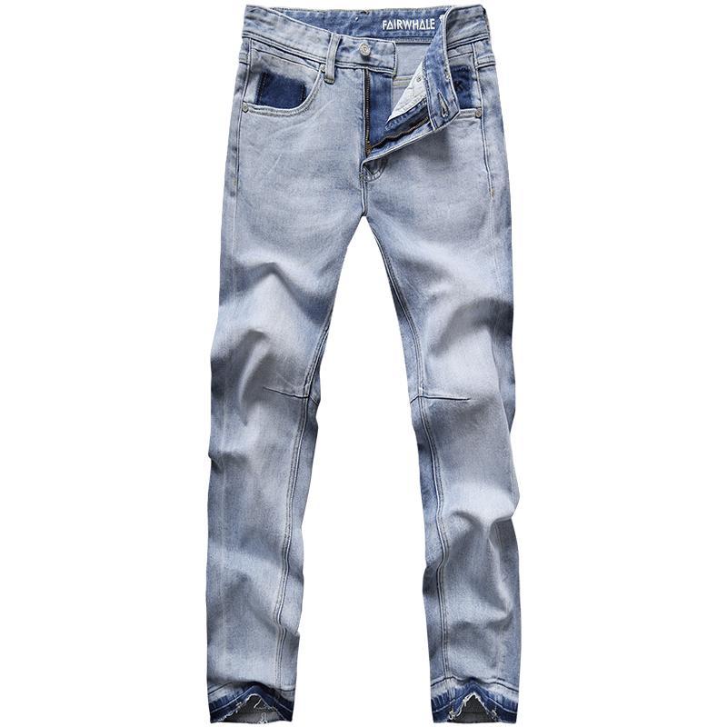 马克华菲牛仔裤男2018春季新款韩版小脚裤修身男裤显瘦百搭裤子潮