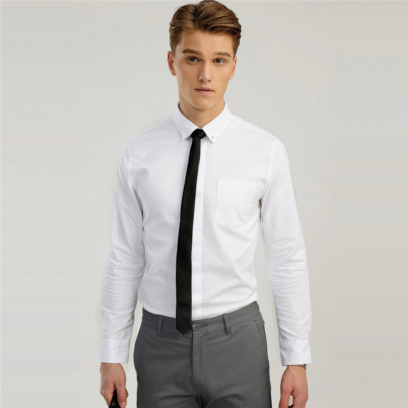 佐丹奴衬衫男装牛津纺纯棉暗扣修身单标袋休闲衬衫01048013