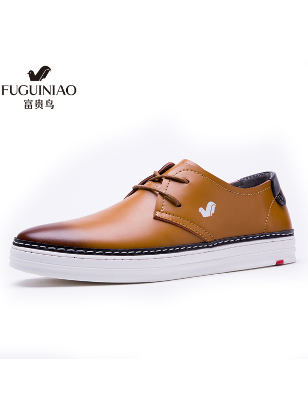富贵鸟男鞋休闲皮鞋男系带青年板鞋鞋子男韩版潮流百搭学生个性