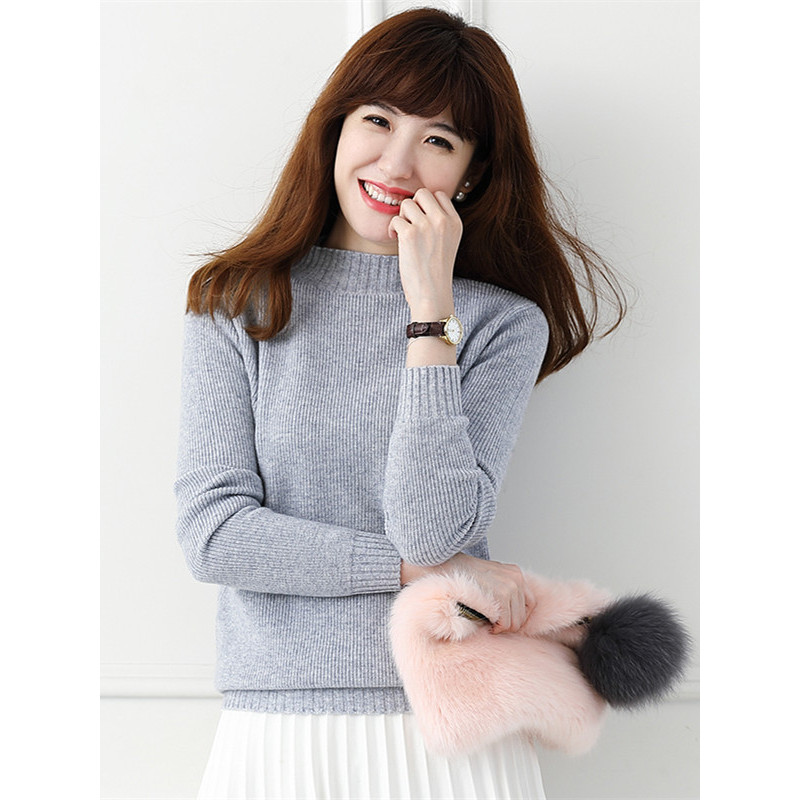 绒运利达山羊绒衫半高领女加厚毛衣XSHL1719