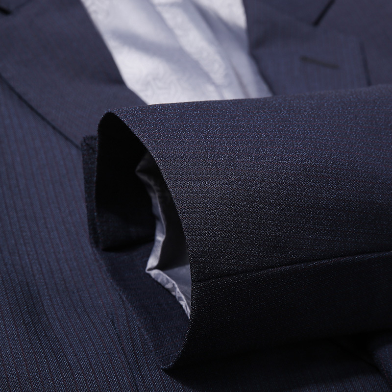 柒牌西服套装男士正装新郎结婚伴郎礼服职业蓝色修身商务西装608C13550