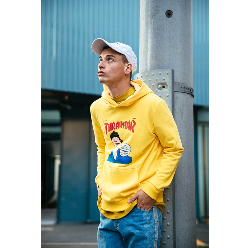 VIISHOW春秋装新品休闲连帽卫衣男漫画装饰男士卫衣运动衫潮