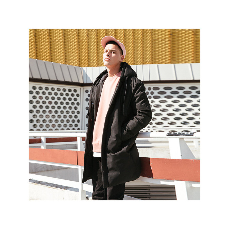 viishow男士中长款羽绒服冬天保暖外套韩版修身羽绒衣男潮牌青年YC2357174