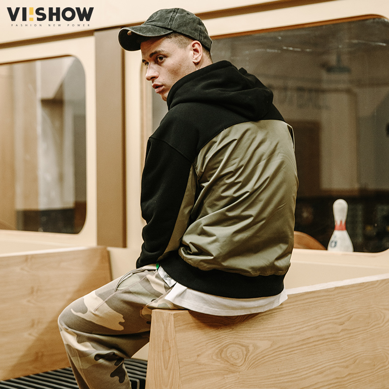 viishow春季卫衣男连帽开衫男士上衣潮牌休闲情侣外套