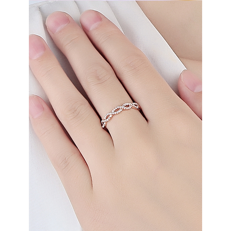 雅宝福18k金戒指旋爱戒指女士戒指