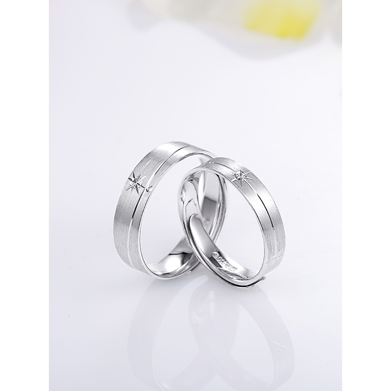 雅宝福pt950铂金戒指牵手铂金对戒情侣结婚戒指