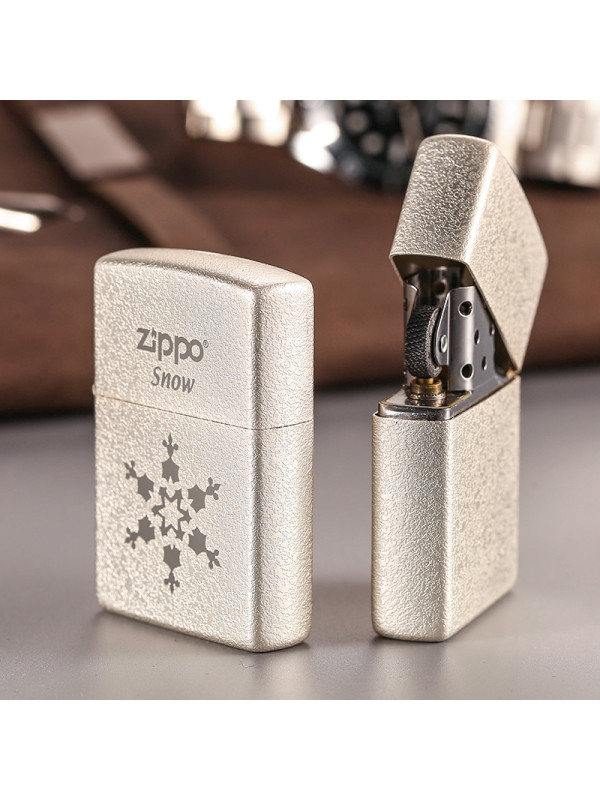 zippo之宝1-6一朵雪花镀银 防风打火机原装正品