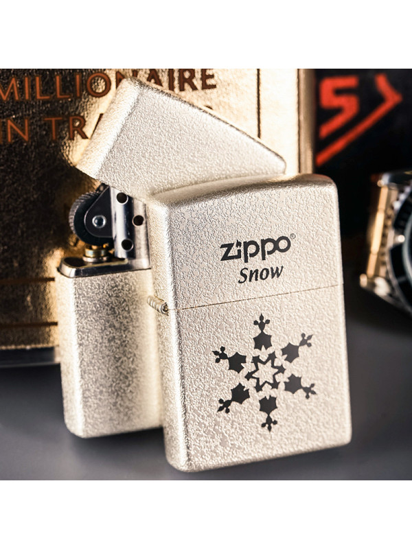 zippo之宝1-6一朵雪花镀银 防风打火机原装正品