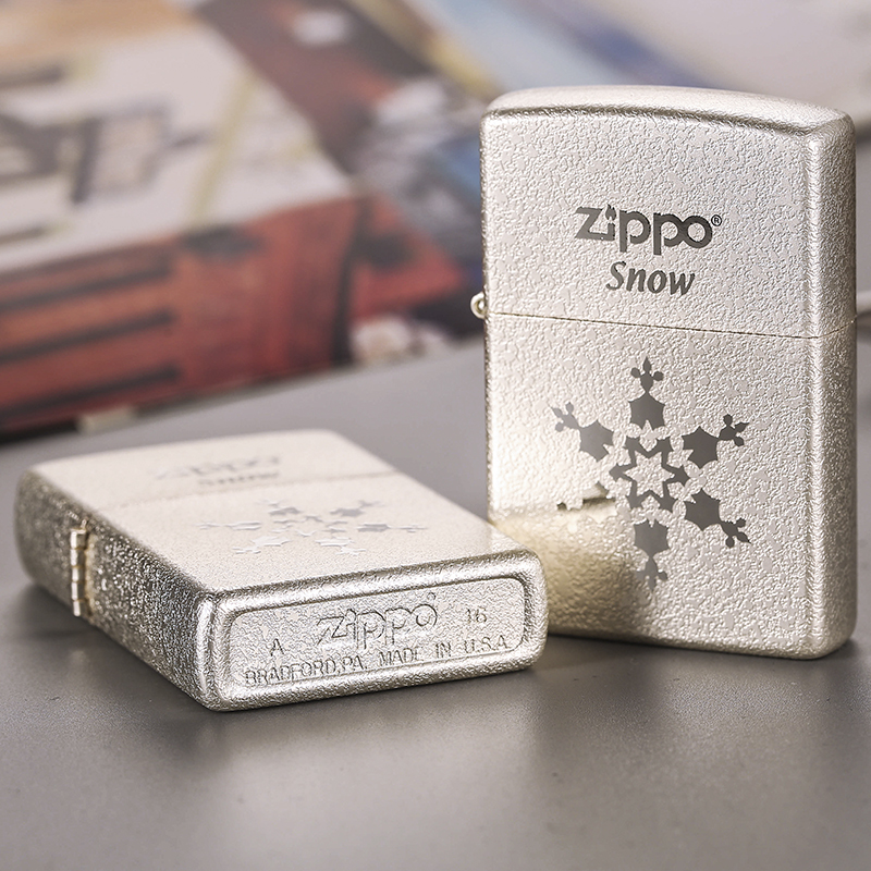 zippo之宝1-6一朵雪花镀银 防风打火机原装正品