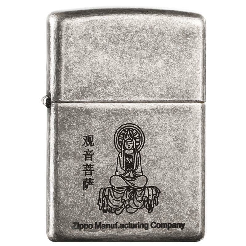 ZIPPO之宝121FBMP-仿古银观音菩萨 防风打火机专柜正品图片