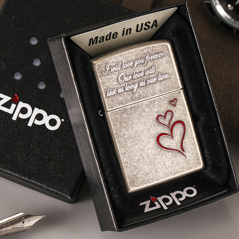 ZIPPO之宝ZBT-1-1古银红心防风打火机美国