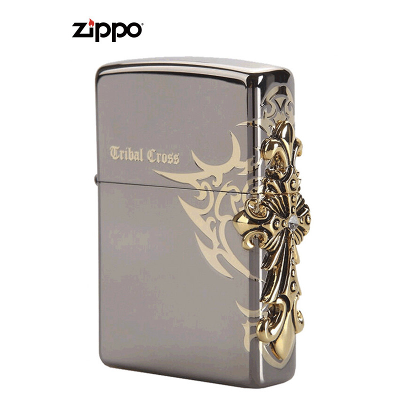 ZIPPO之宝1-33a黑冰圣天使侧十字架防风打火机美国原装