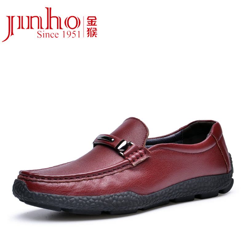 金猴（Jinhou）春季防滑男士皮鞋 乐福男鞋Q29164 黑色 40码图片
