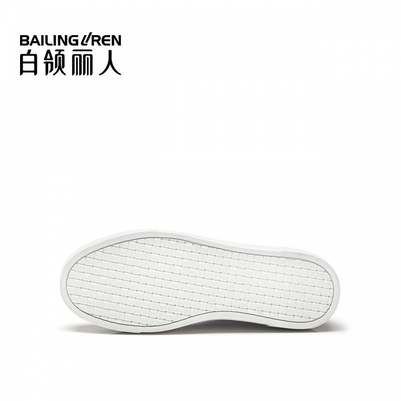 白领丽人夏新款牛皮圆头系带镂空女鞋时尚运动休闲鞋