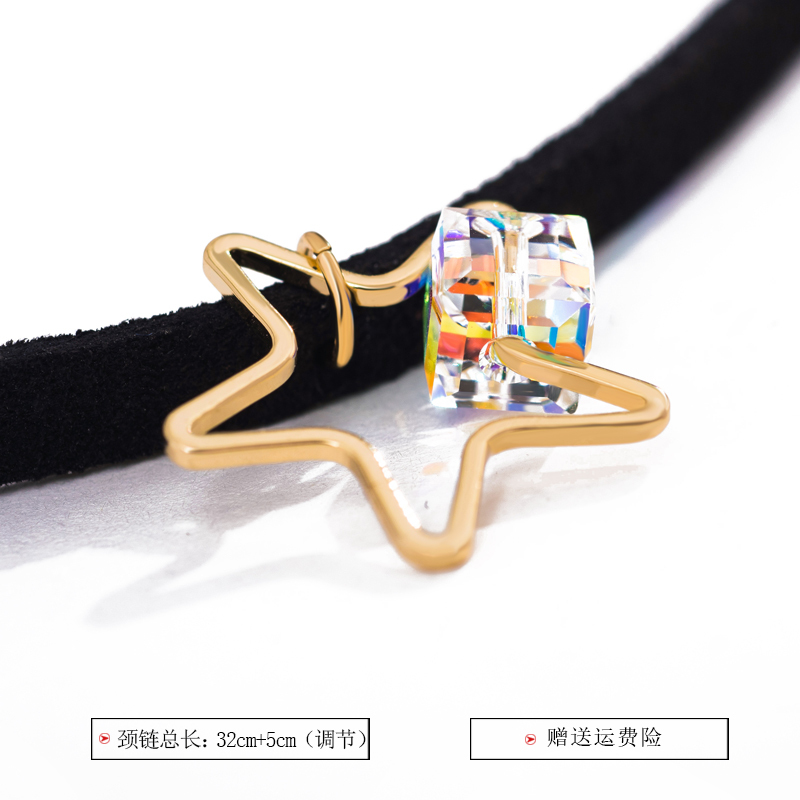 似念似恋颈链项链女简约韩国学生 锁骨链颈带吊坠 choker项圈