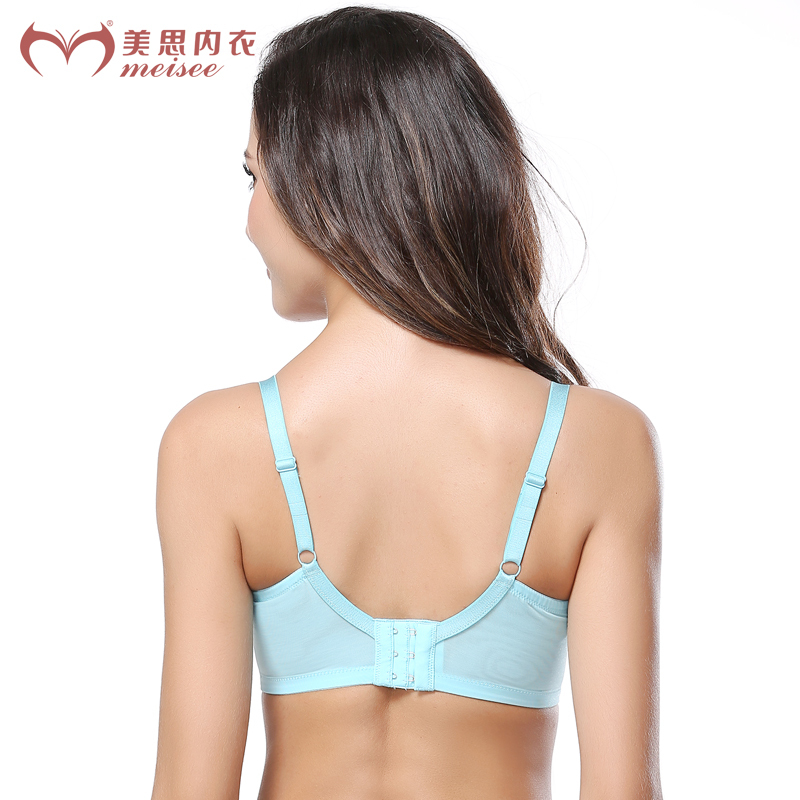 meisee/美思新品 梦夏系列内衣薄款蕾丝上托聚拢调整型文胸FC0054