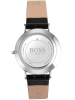 BOSS手表简约商务石英防水皮带白银情侣对表