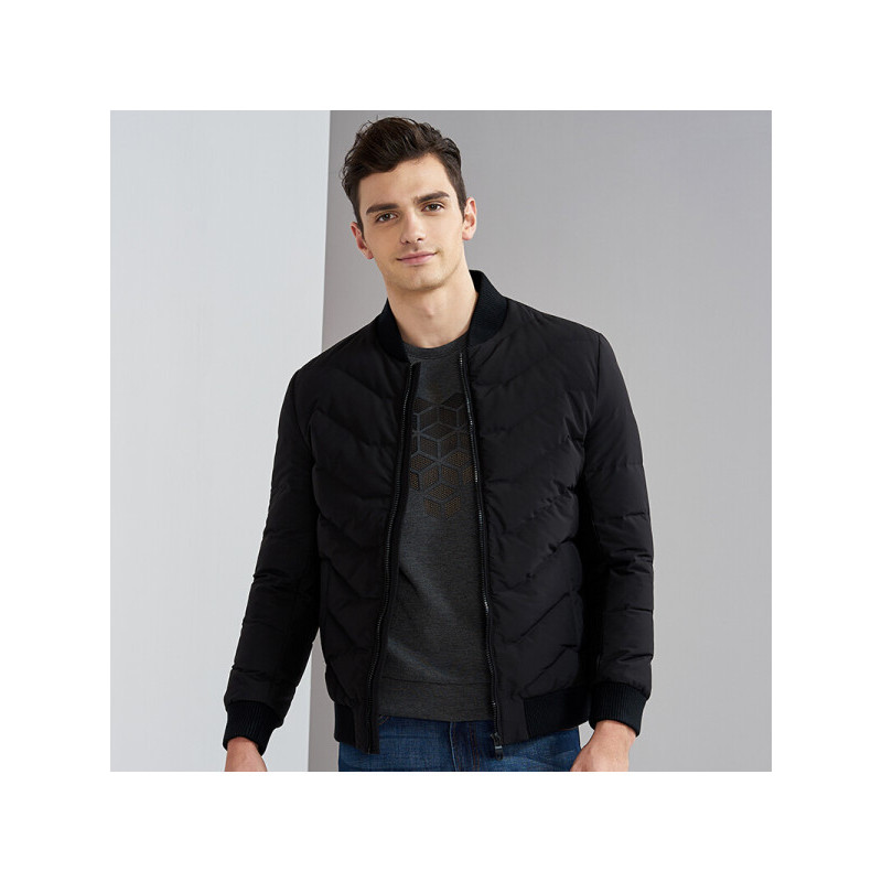 七匹狼羽绒服2017冬季青年男士棒球领轻薄款羽绒服休闲外套男装