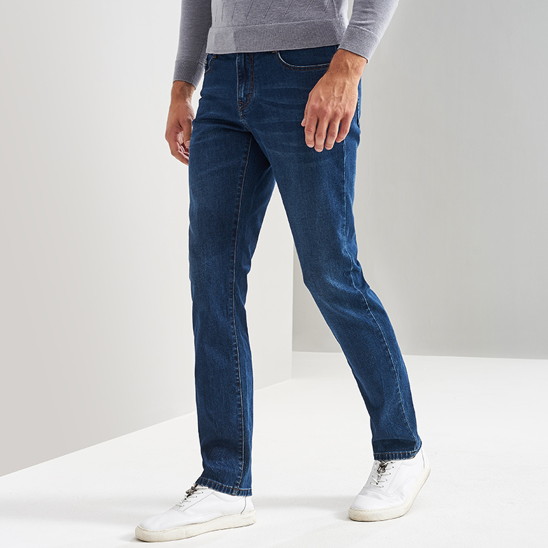 七匹狼牛仔裤秋冬商务休闲百搭直筒多袋牛仔长裤子