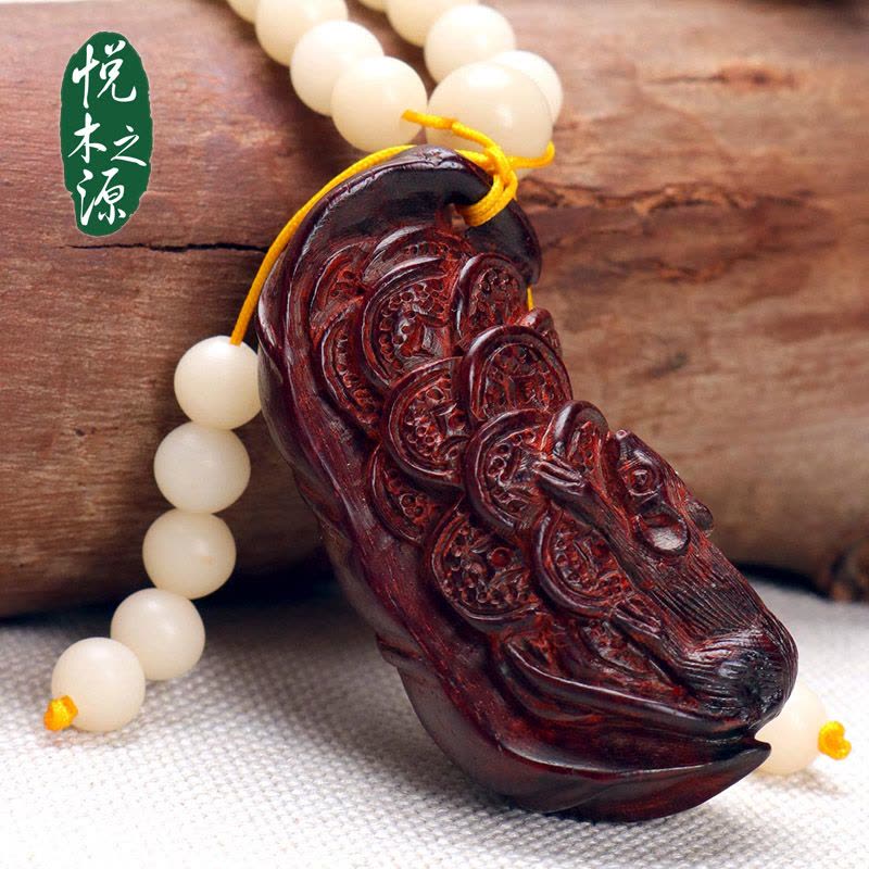 悦木之源 悦木之源 天然小叶紫檀+白菩提根手把件/车饰挂件图片