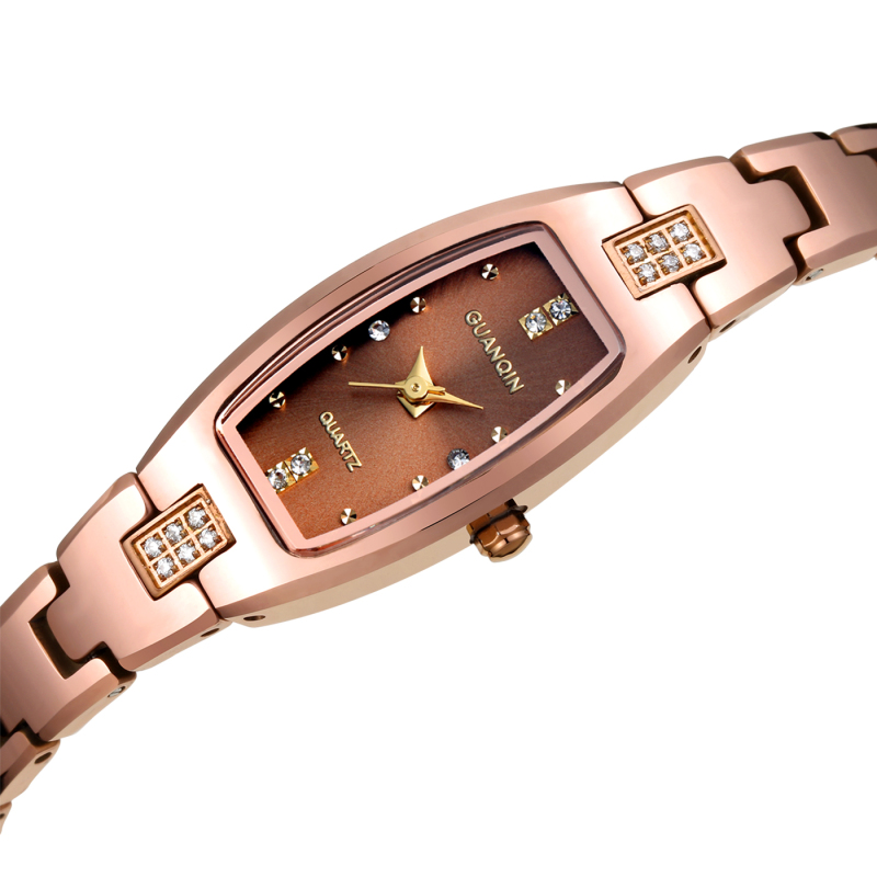 冠琴正品钨钢手表时尚潮流防水时装表女士石英表韩版女表手链表