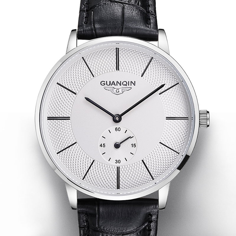 冠琴正品男士手表休闲皮表带时尚腕表超薄多功能商务精钢防水石英表