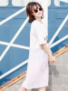 杰斯班雪纺拼接长款t恤连衣裙JP6219