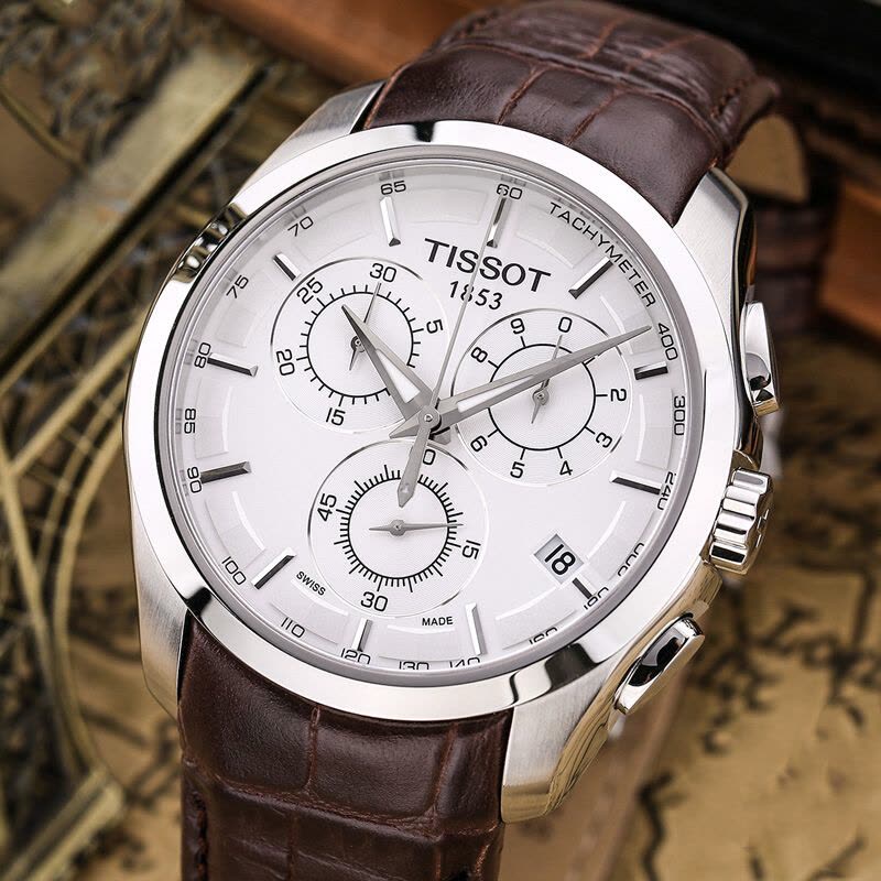 Tissot 天梭库图系列皮带石英男表 T035.617.16.031.00图片