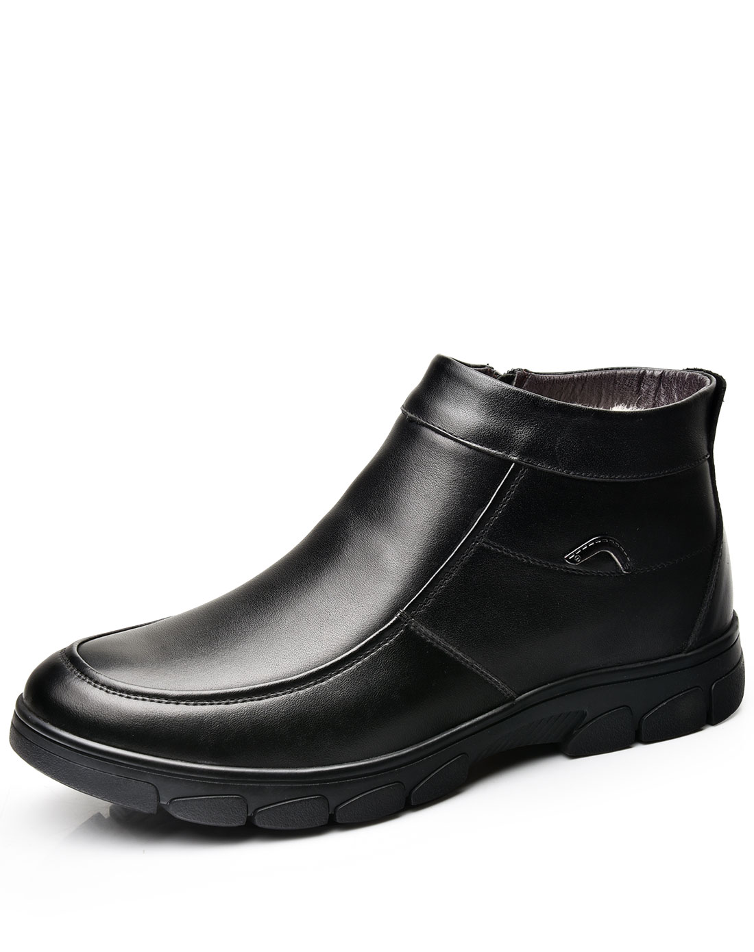 悍冬牛皮保暖舒适真皮羊毛加厚绒里男商务休闲棉鞋皮鞋棉靴短靴男高帮