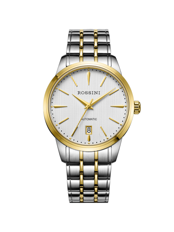 罗西尼rossini男士手表雅尊商务系列休闲时尚日历金属钢带机械表男表