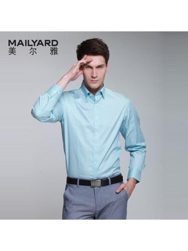 美尔雅(MAILYARD)男装春款男士衬衫男长袖修身衬衣纯棉寸衫商务 328