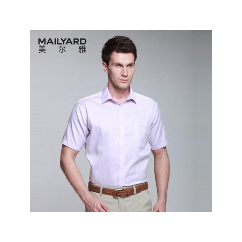 美尔雅（MAILYARD）男装男士短袖衬衫 纯棉时尚商务休闲男式衬衣 193