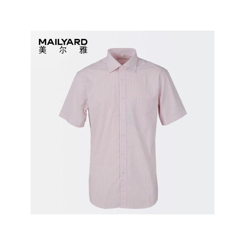 美尔雅（MAILYARD）短袖衬衫男 商务男士免烫衬衣 男式条纹衬衣 095