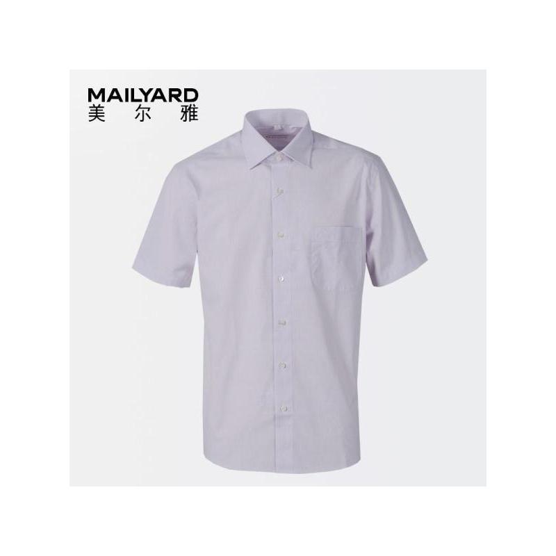 美尔雅（MAILYARD）短袖衬衫男 商务男士免烫衬衣 男式条纹衬衣 094