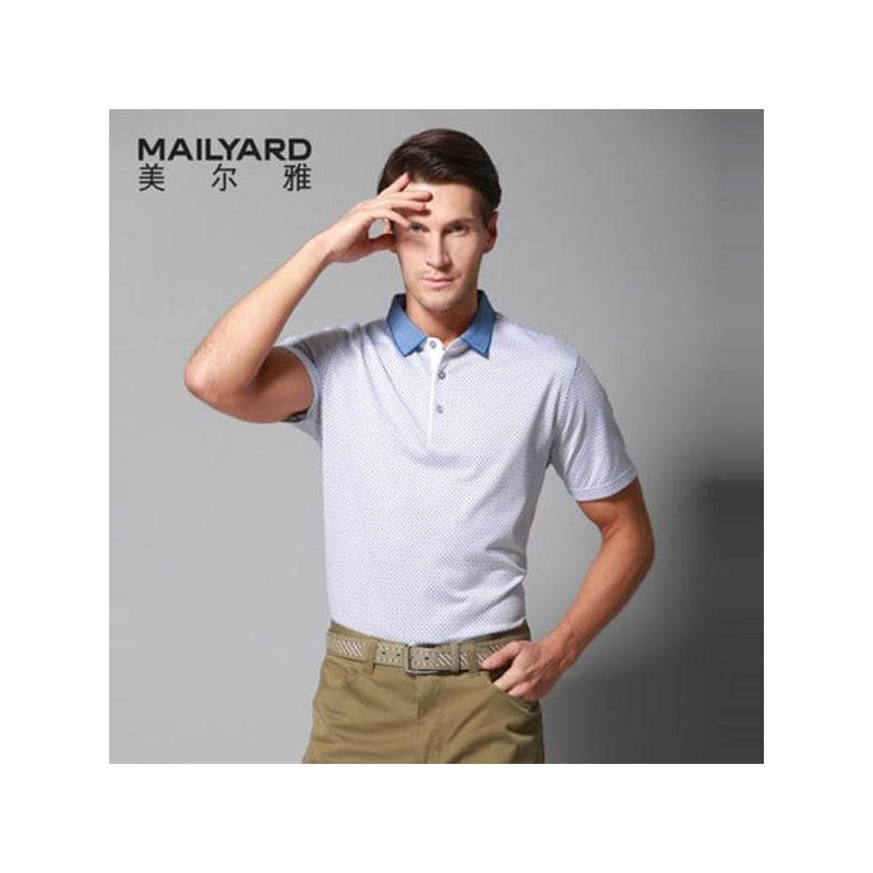 美尔雅（MAILYARD）男士短袖POLO衫 含桑蚕丝棉男式商务百搭短袖翻领上衣 248图片