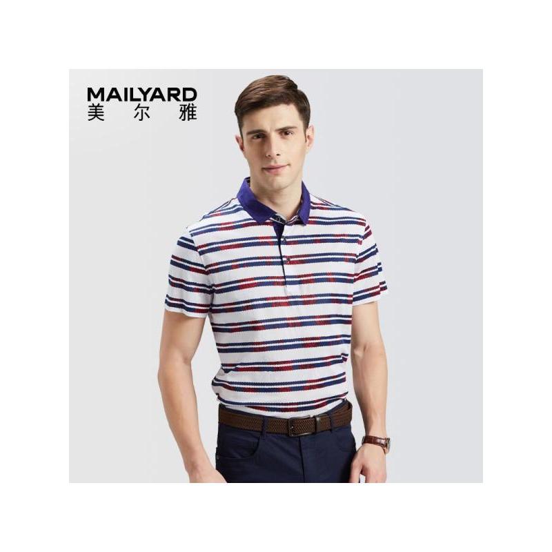 美尔雅（MAILYARD）短袖T恤 时尚条纹男士休闲T恤 男式polo衫 322