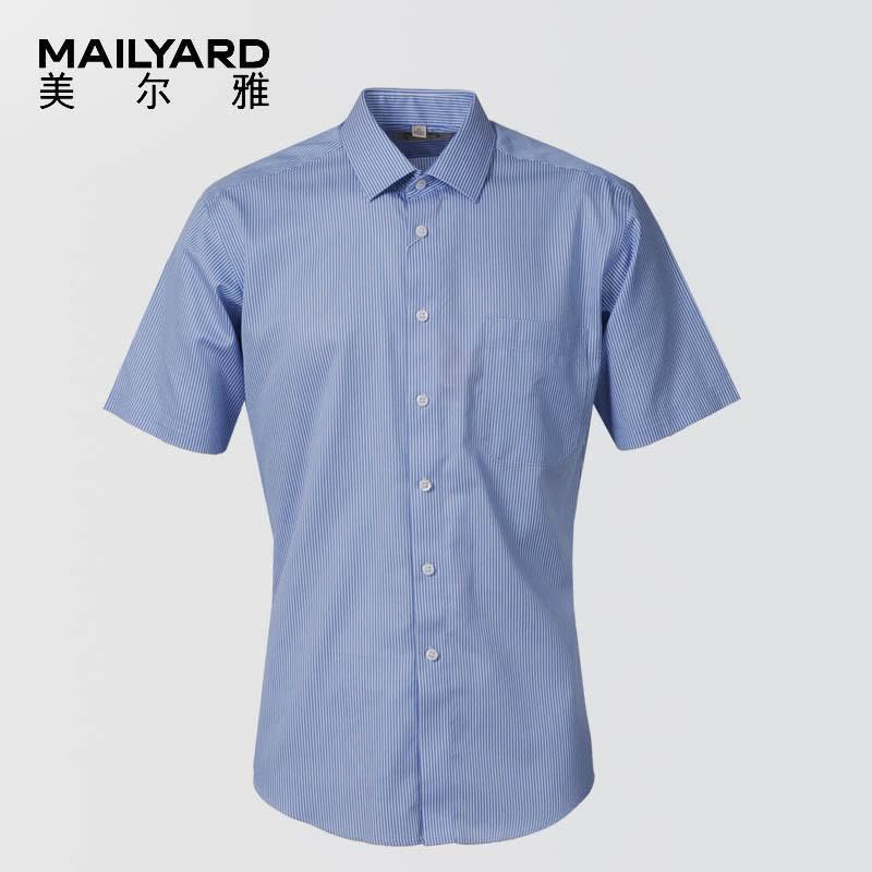 美尔雅（MAILYARD）短袖衬衫 纯棉商务正装 男式免烫衬衣 290图片